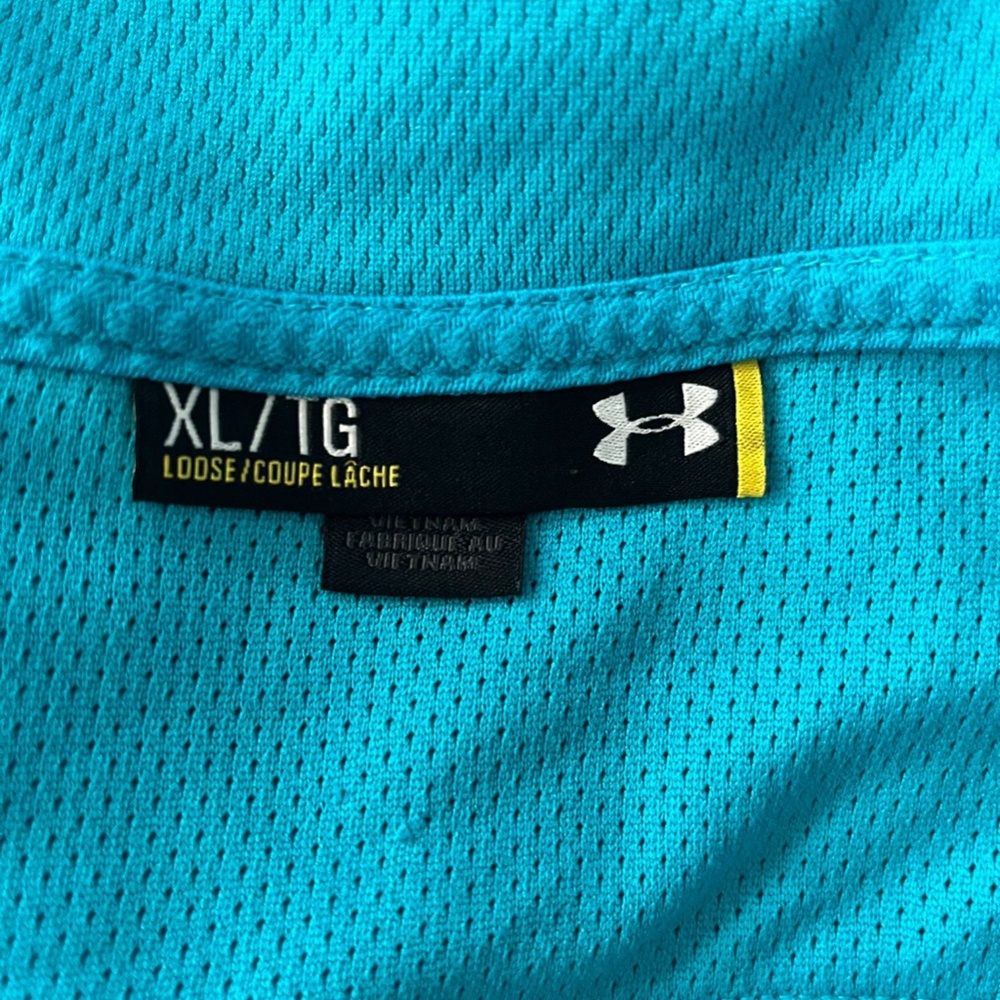 Under Armour Men's Light Blue Full Zip Fleece Jacket Size XL Loose Fit - Picture 10 of 11
